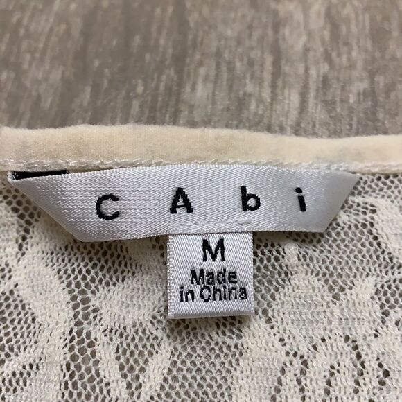 Womens Cabi Lace‎ Sheer See -Through V-Neck Top Shirt - Picture 3 of 7